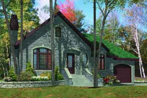 Exterior - Front Elevation for European House Plan #138-160 - 3 bed, 1 bath