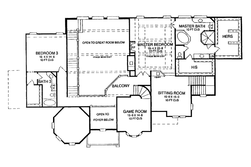 Home Plan - Floor Plan - Upper Floor for European House Plan #952-140 - 3 bed, 3.5 bath