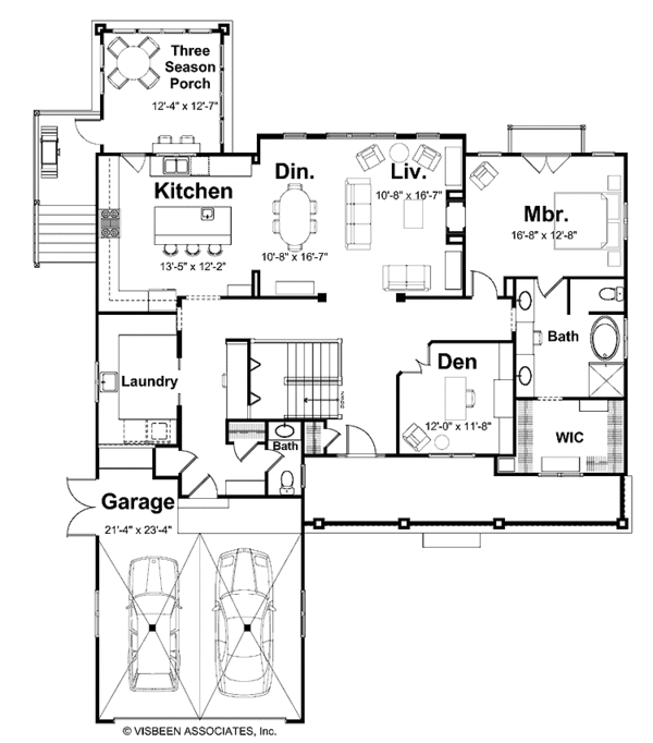 Architectural House Design - Craftsman Floor Plan - Main Floor Plan #928-82