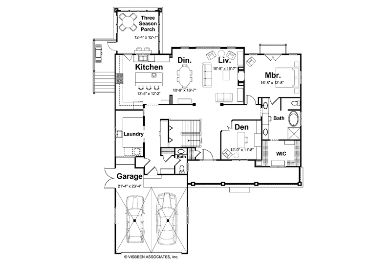 Home Plan - Floor Plan - Main Floor for Craftsman House Plan #928-82 - 3 bed, 2.5 bath