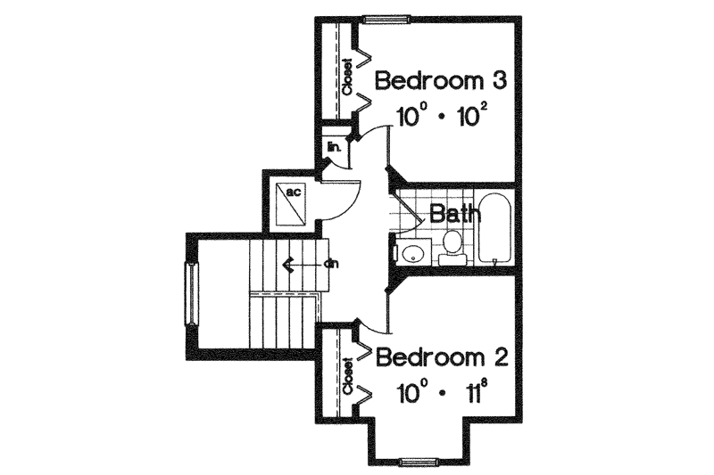 Architectural House Design - Floor Plan - Upper Floor for Country House Plan #417-581 - 3 bed, 2 bath