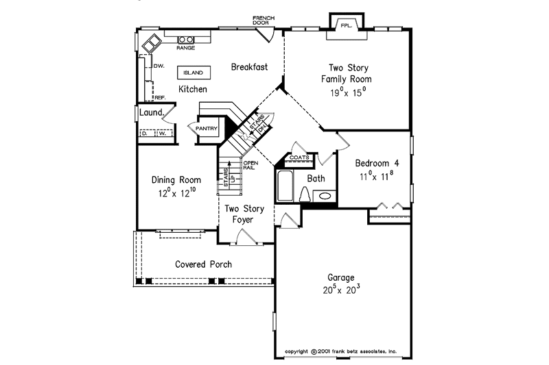 House Blueprint - Floor Plan - Main Floor for Country House Plan #927-647 - 4 bed, 3 bath