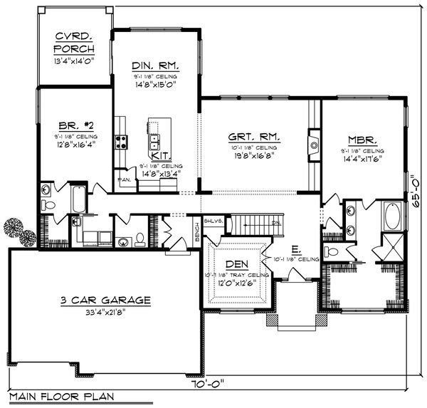 Dream House Plan - Modern Floor Plan - Main Floor Plan #70-1424