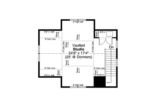 Floor Plan - Upper Floor for Cottage House Plan #124-1223, 1 bath