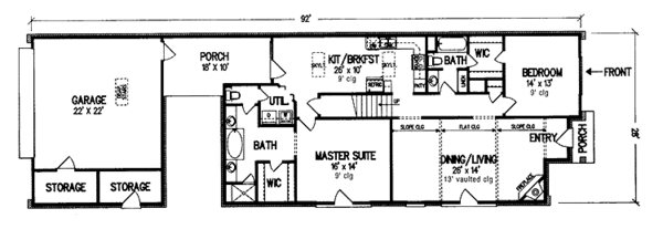 Home Plan - Traditional Floor Plan - Main Floor Plan #45-494
