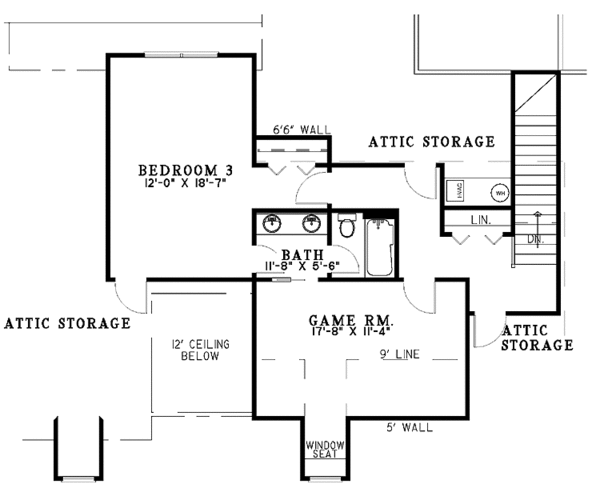 Contemporary Floor Plan - Upper Floor Plan #17-2826