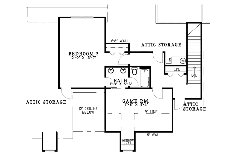 Home Plan - Floor Plan - Upper Floor for Contemporary House Plan #17-2826 - 3 bed, 4 bath