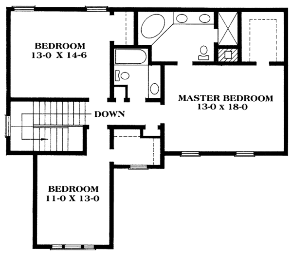 House Design - Victorian Floor Plan - Upper Floor Plan #1014-22