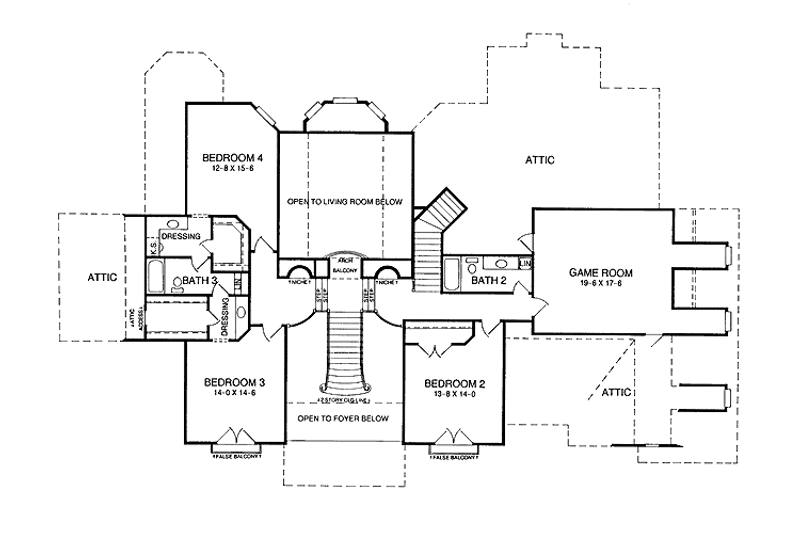 Home Plan - Floor Plan - Upper Floor for Adobe / Southwestern House Plan #952-177 - 4 bed, 3.5 bath