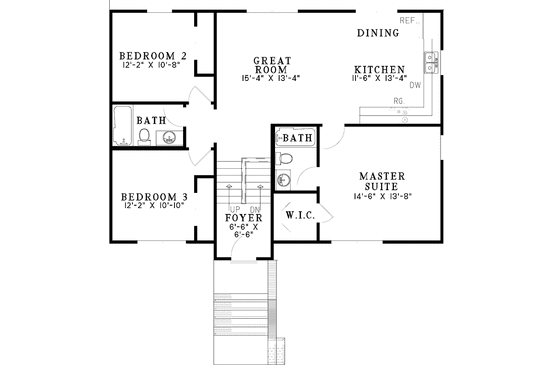 Floor Plan - Main Floor for Colonial House Plan #17-3235 - 4 bed, 3 bath