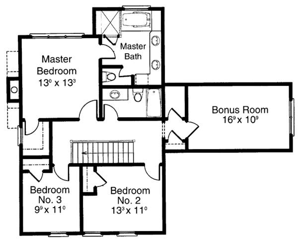 Architectural House Design - Classical Floor Plan - Upper Floor Plan #429-242