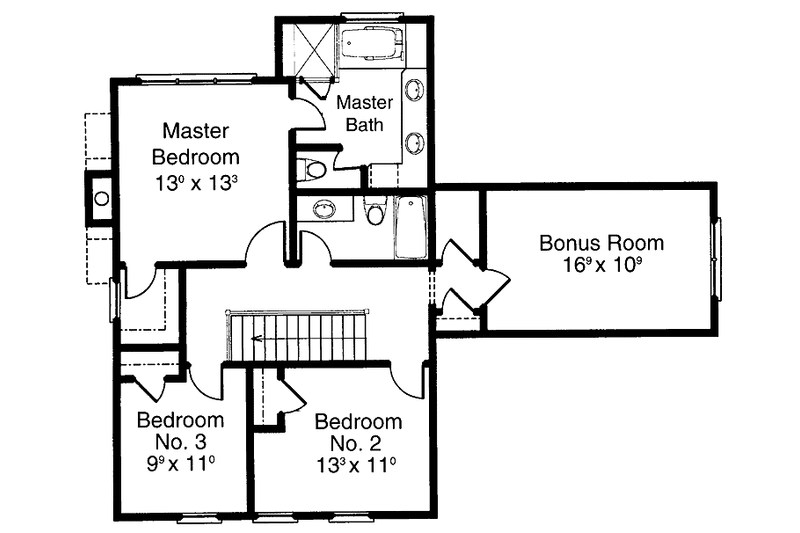 Dream House Plan - Floor Plan - Upper Floor for Classical House Plan #429-242 - 3 bed, 2.5 bath