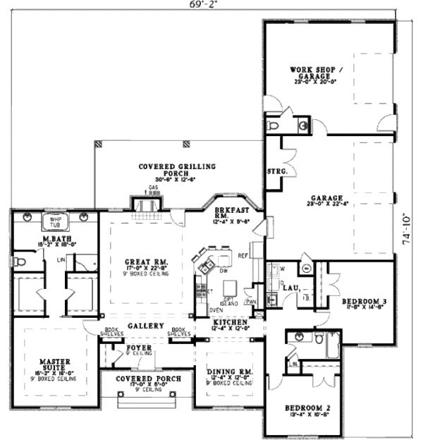 Dream House Plan - Traditional Floor Plan - Main Floor Plan #17-2293