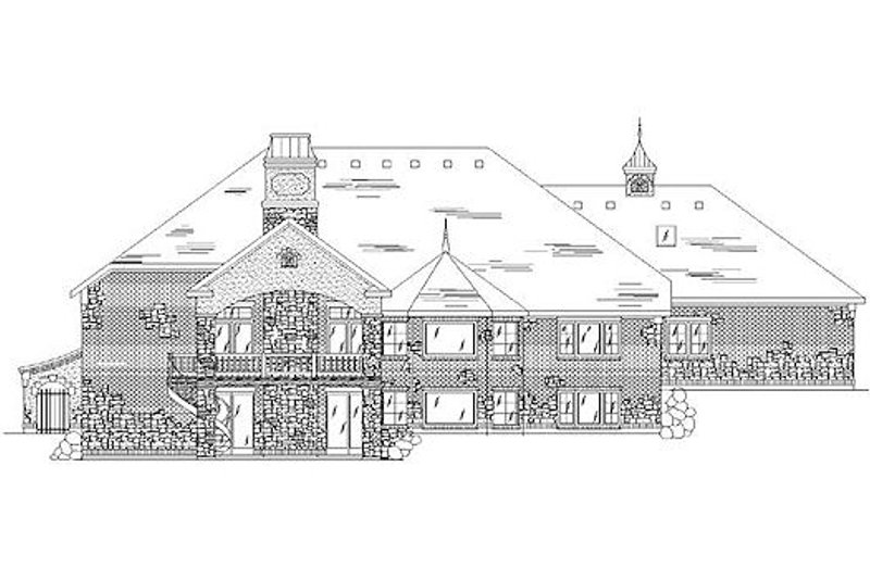 Dream House Plan - Exterior - Rear Elevation for European House Plan #5-313 - 5 bed, 3.5 bath