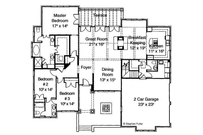 Dream House Plan - Floor Plan - Main Floor for Craftsman House Plan #429-247 - 3 bed, 2.5 bath