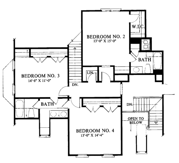 Architectural House Design - Classical Floor Plan - Upper Floor Plan #429-85