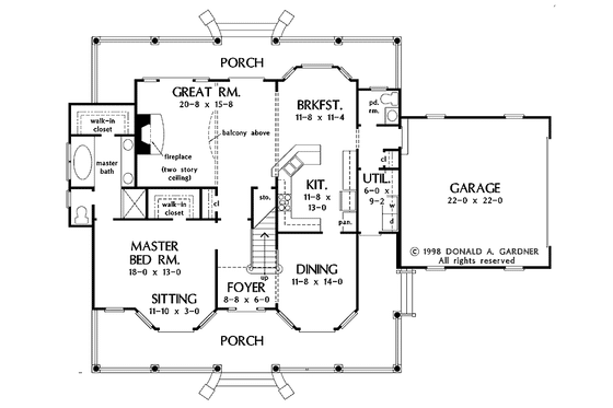 Floor Plan - Main Floor for Farmhouse House Plan #929-297 - 4 bed, 2.5 bath