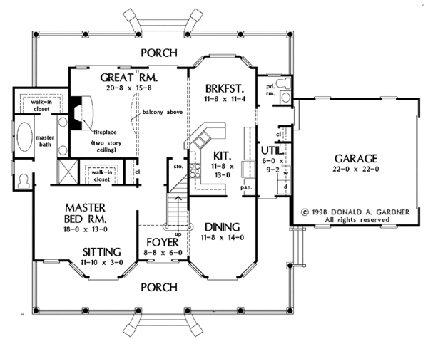 Architectural House Design - Farmhouse Floor Plan - Main Floor Plan #929-297