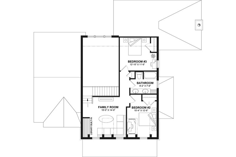 Architectural House Design - Floor Plan - Upper Floor for Classical House Plan #23-2839 - 3 bed, 2.5 bath