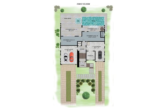 Floor Plan - Lower Floor for Contemporary House Plan #548-39 - 3 bed, 3.5 bath