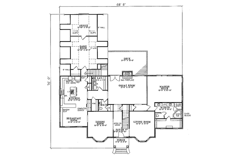 Dream House Plan - Floor Plan - Main Floor for Colonial House Plan #17-292 - 5 bed, 3.5 bath