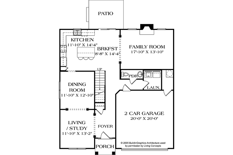 Home Plan - Floor Plan - Main Floor for Traditional House Plan #453-527 - 4 bed, 3.5 bath
