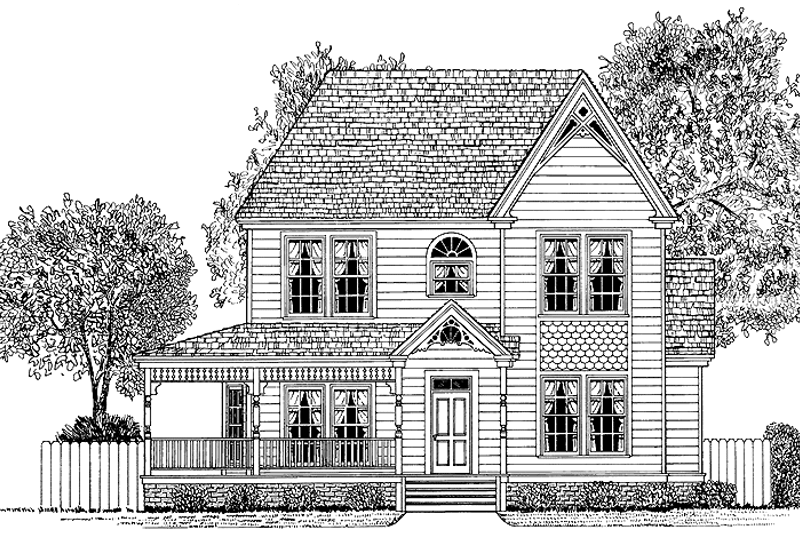 House Blueprint - Victorian Exterior - Front Elevation Plan #1014-10