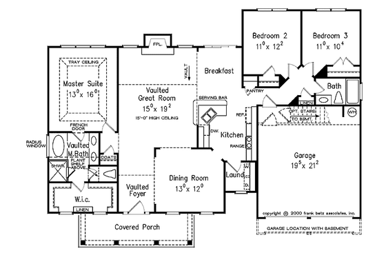 Floor Plan - Main Floor for Classical House Plan #927-577 - 3 bed, 2 bath