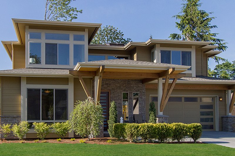 Architectural House Design - Exterior - Front Elevation 4 for Contemporary House Plan #132-564 - 4 bed, 3 bath