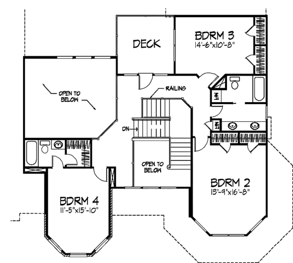 House Plan Design - Country Floor Plan - Upper Floor Plan #320-915