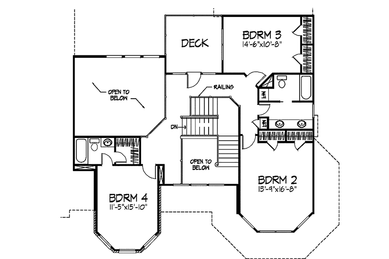 Home Plan - Floor Plan - Upper Floor for Country House Plan #320-915 - 4 bed, 4.5 bath