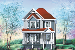 House Blueprint - Victorian Exterior - Front Elevation Plan #25-201