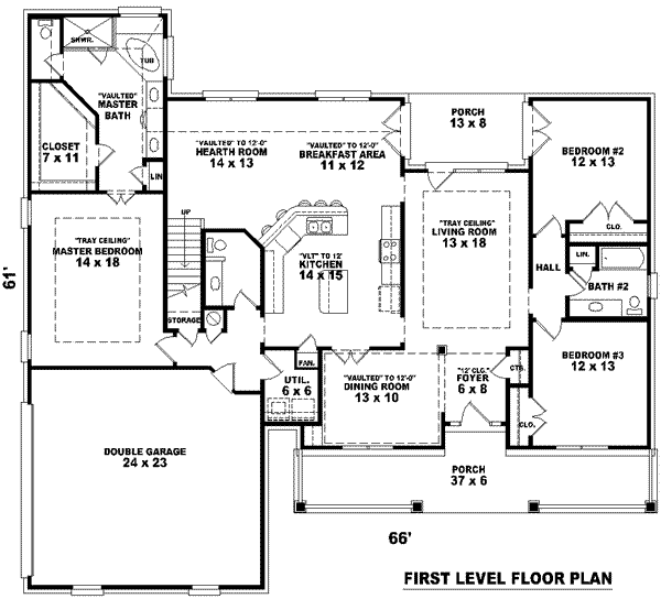 Southern Floor Plan - Main Floor Plan #81-1153