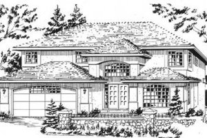 European Exterior - Front Elevation Plan #18-9415