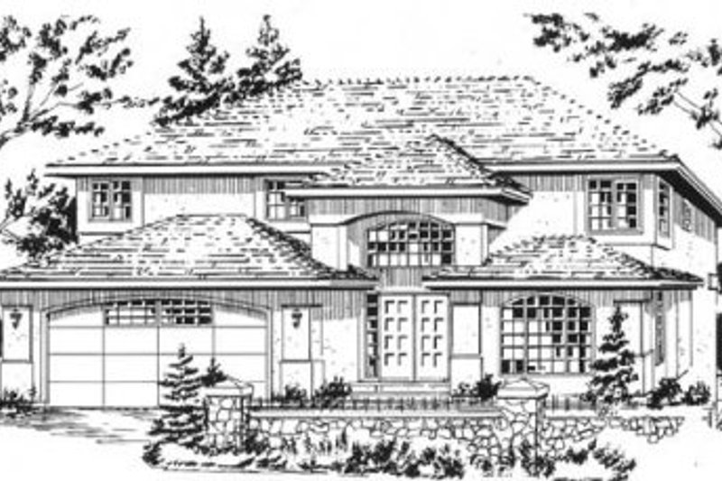 European Style House Plan - 4 Beds 2.5 Baths 2393 Sq/Ft Plan #18-9415