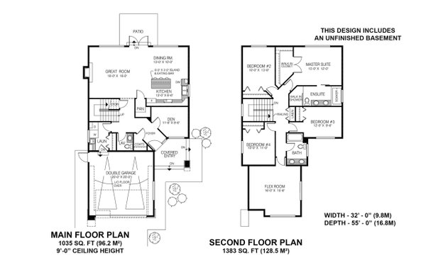 Architectural House Design - Floor Plan - Main Floor for Prairie House Plan #1100-104 - 4 bed, 2.5 bath