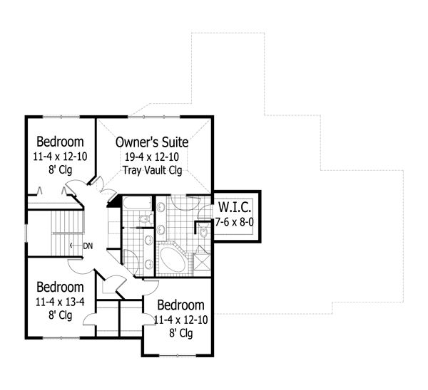 Craftsman Floor Plan - Upper Floor Plan #51-495