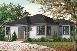 Cottage Exterior - Front Elevation Plan #23-166
