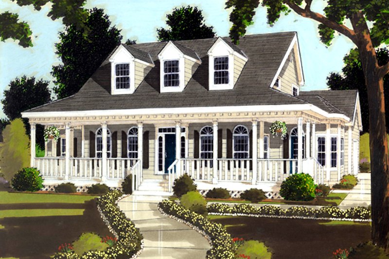 Architectural House Design - Colonial Exterior - Front Elevation Plan #3-269