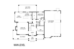 Floor Plan - Main Floor for Craftsman House Plan #920-8 - 5 bed, 4.5 bath