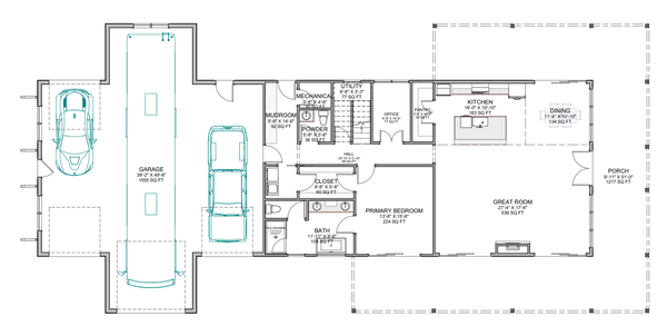Barndominium Floor Plan - Main Floor Plan #1116-13