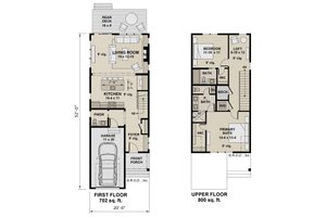 Floor Plan - Main Floor for Farmhouse House Plan #51-1309 - 2 bed, 2.5 bath