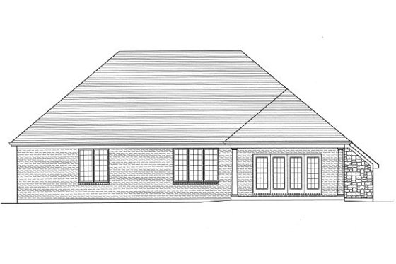 Exterior - Rear Elevation for Traditional House Plan #46-514 - 3 bed, 2 bath