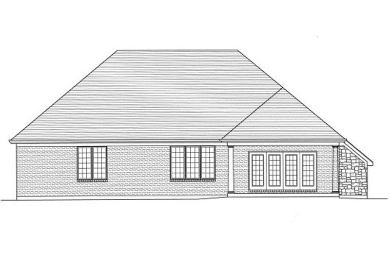 House Blueprint - Exterior - Rear Elevation for Traditional House Plan #46-514 - 3 bed, 2 bath