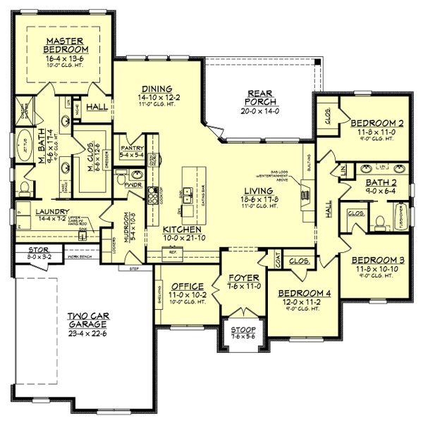 House Plan Design - European Floor Plan - Main Floor Plan #430-143