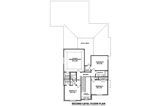 Floor Plan - Upper Floor for European House Plan #81-1113 - 4 bed, 3.5 bath