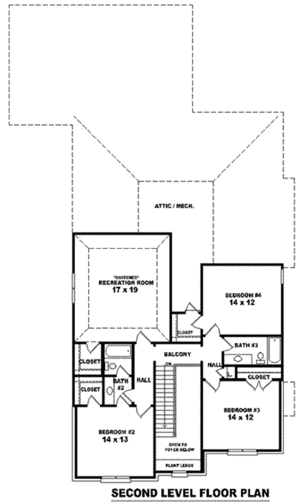 Floor Plan - Upper Floor for European House Plan #81-1113 - 4 bed, 3.5 bath
