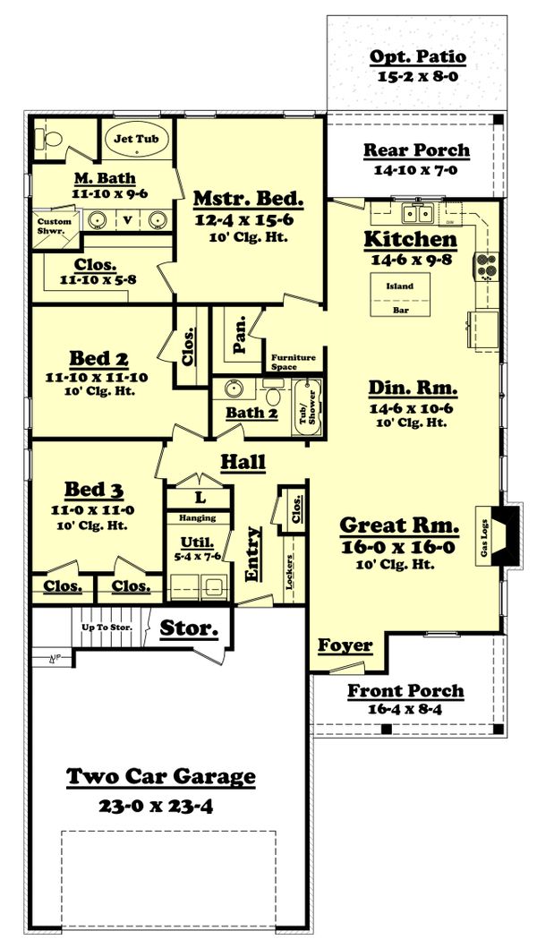 House Design - Country Floor Plan - Main Floor Plan #430-97