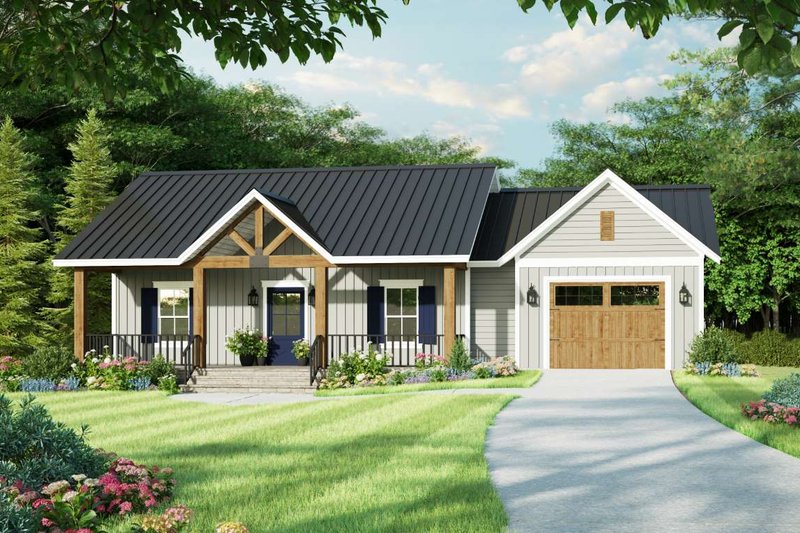 House Blueprint - Ranch Exterior - Front Elevation Plan #21-470
