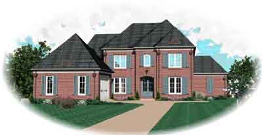 Exterior - Front Elevation 2 for European House Plan #81-1191 - 4 bed, 3 bath